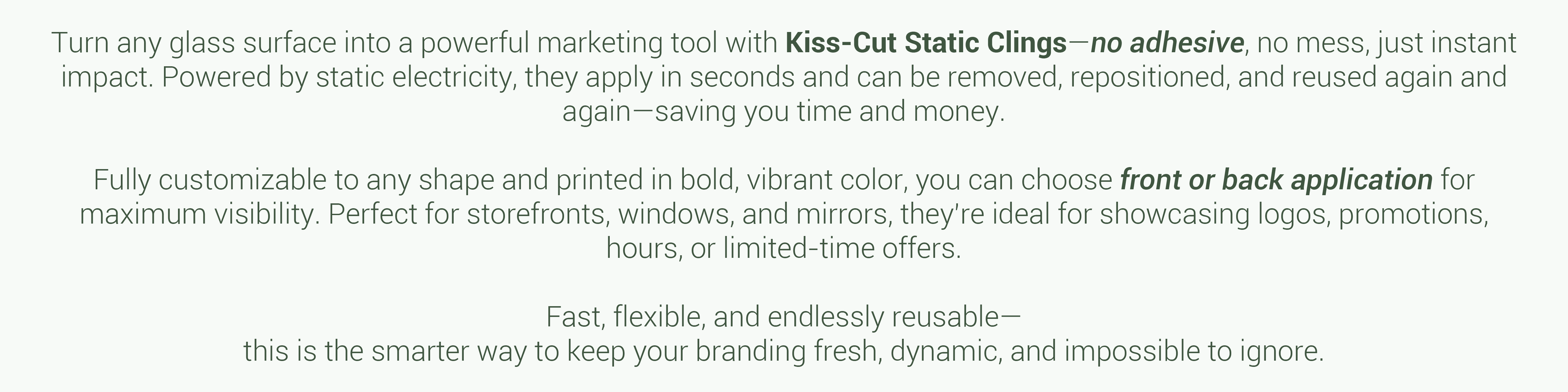 Static Clings (white or clear) Details