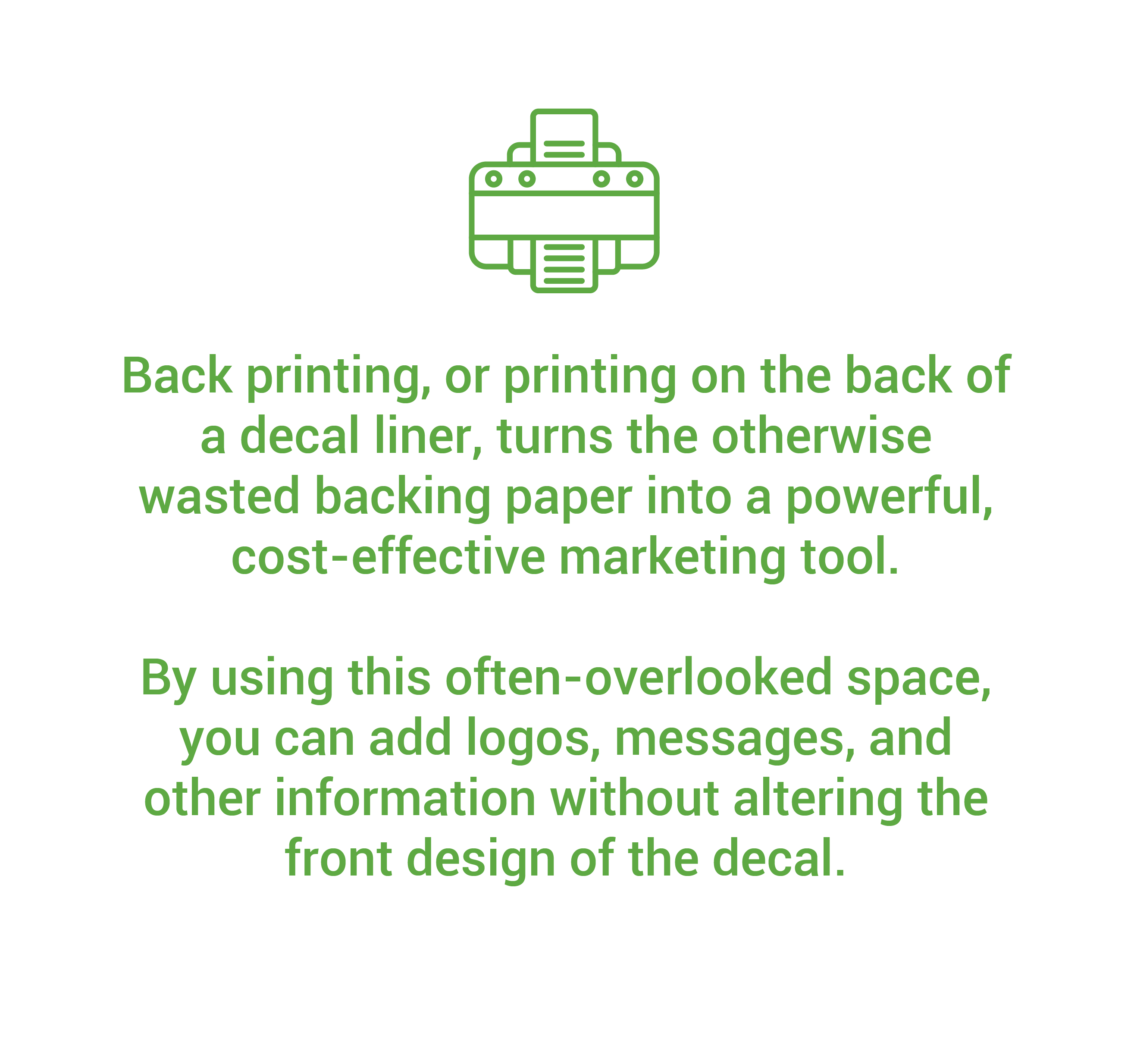 Back Print Features
