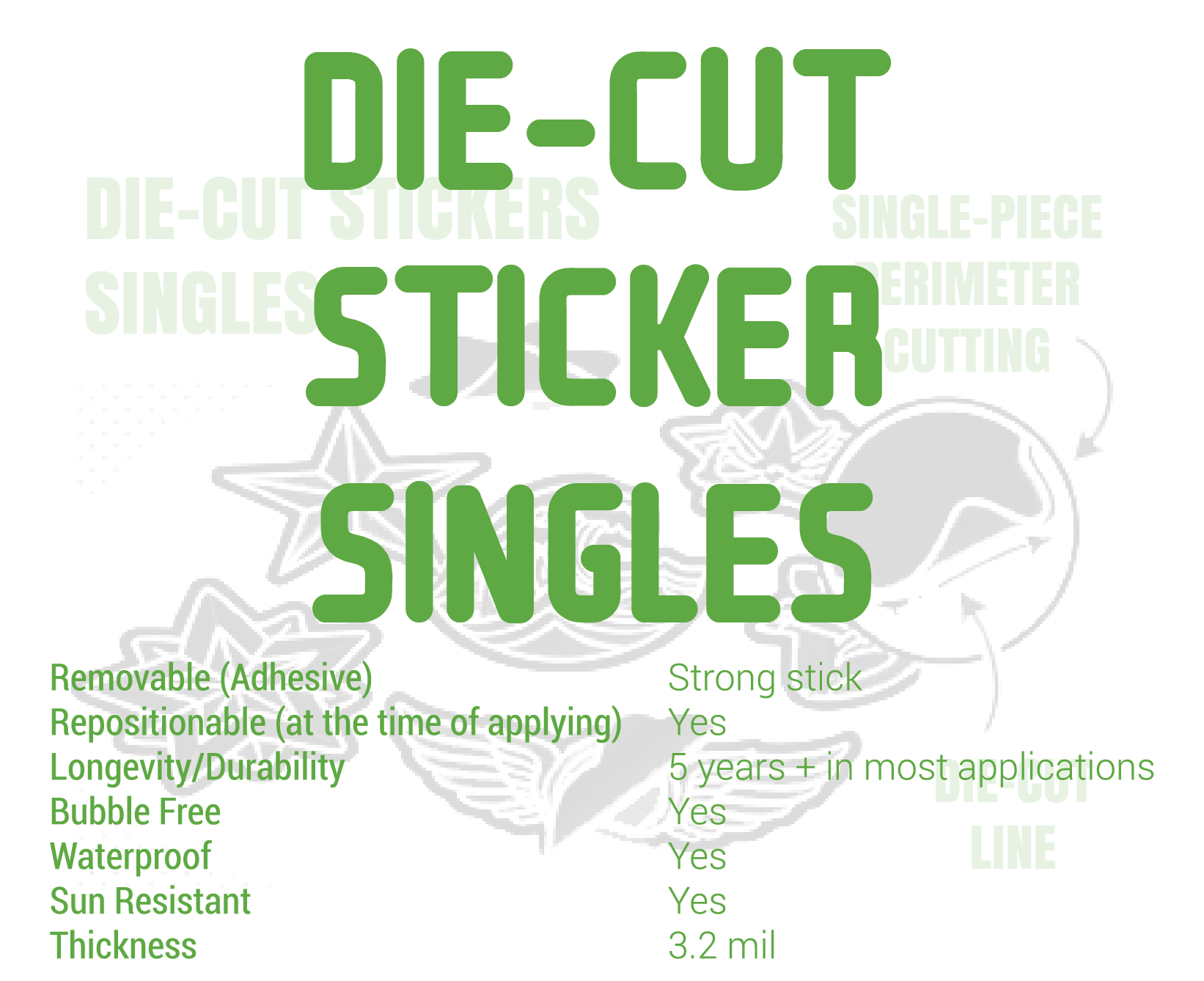 Die-Cut Sticker Singles Summary