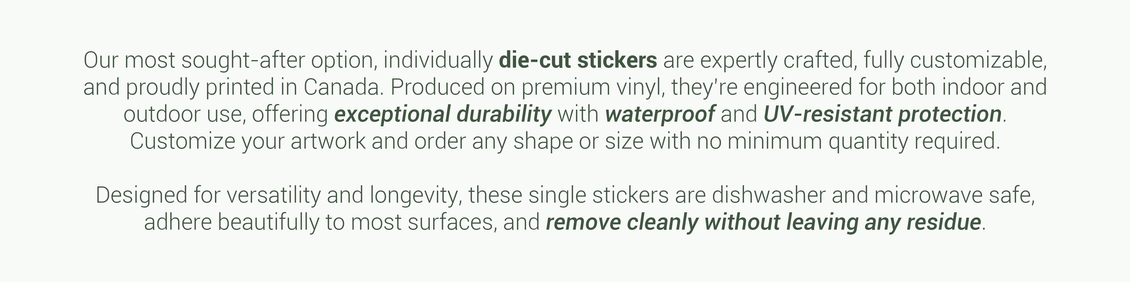 Die-Cut Sticker Singles Details