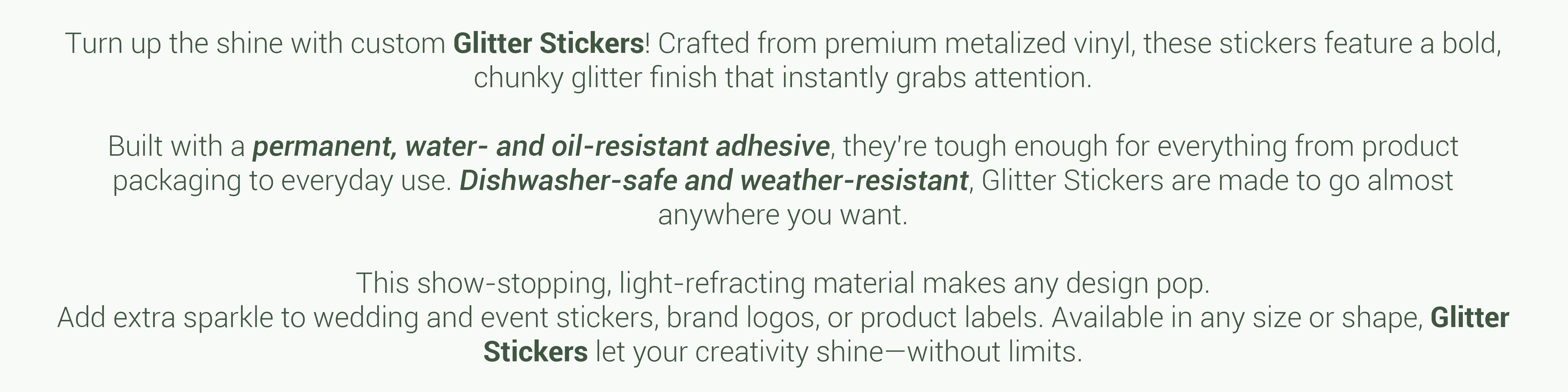Glitter Stickers Details