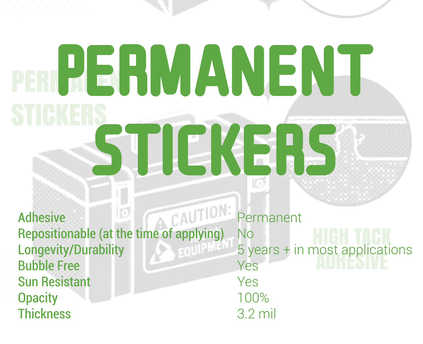 Permanent Stickers Summary