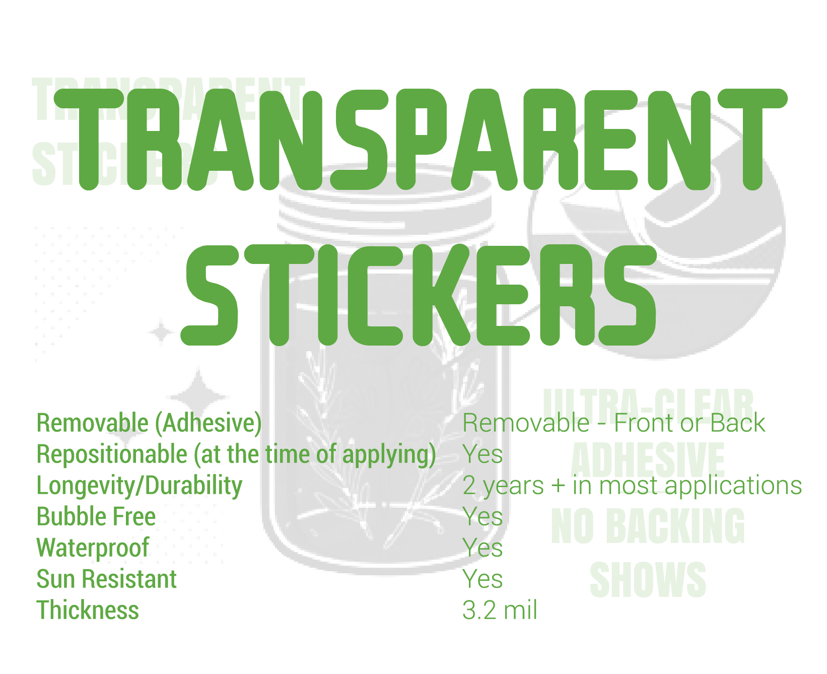 Transparent Stickers Summary