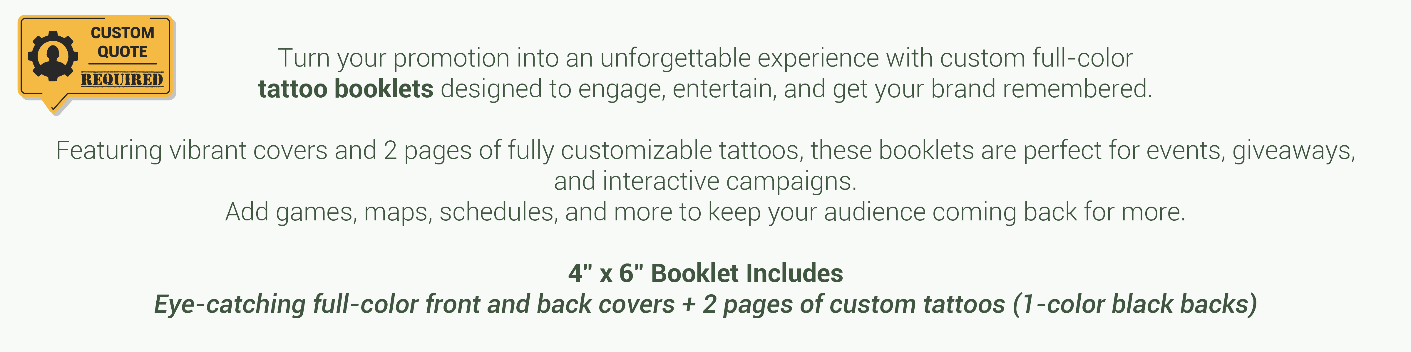 Tattoo Booklets Details