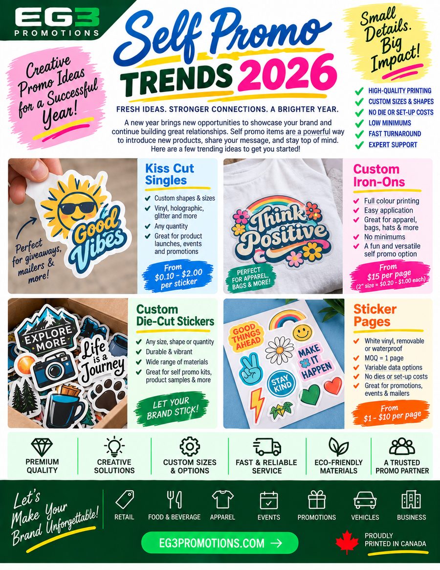 2026 Self Promo Trends Guide — Additional Resources PDF download preview from Evergreen Graphics Group