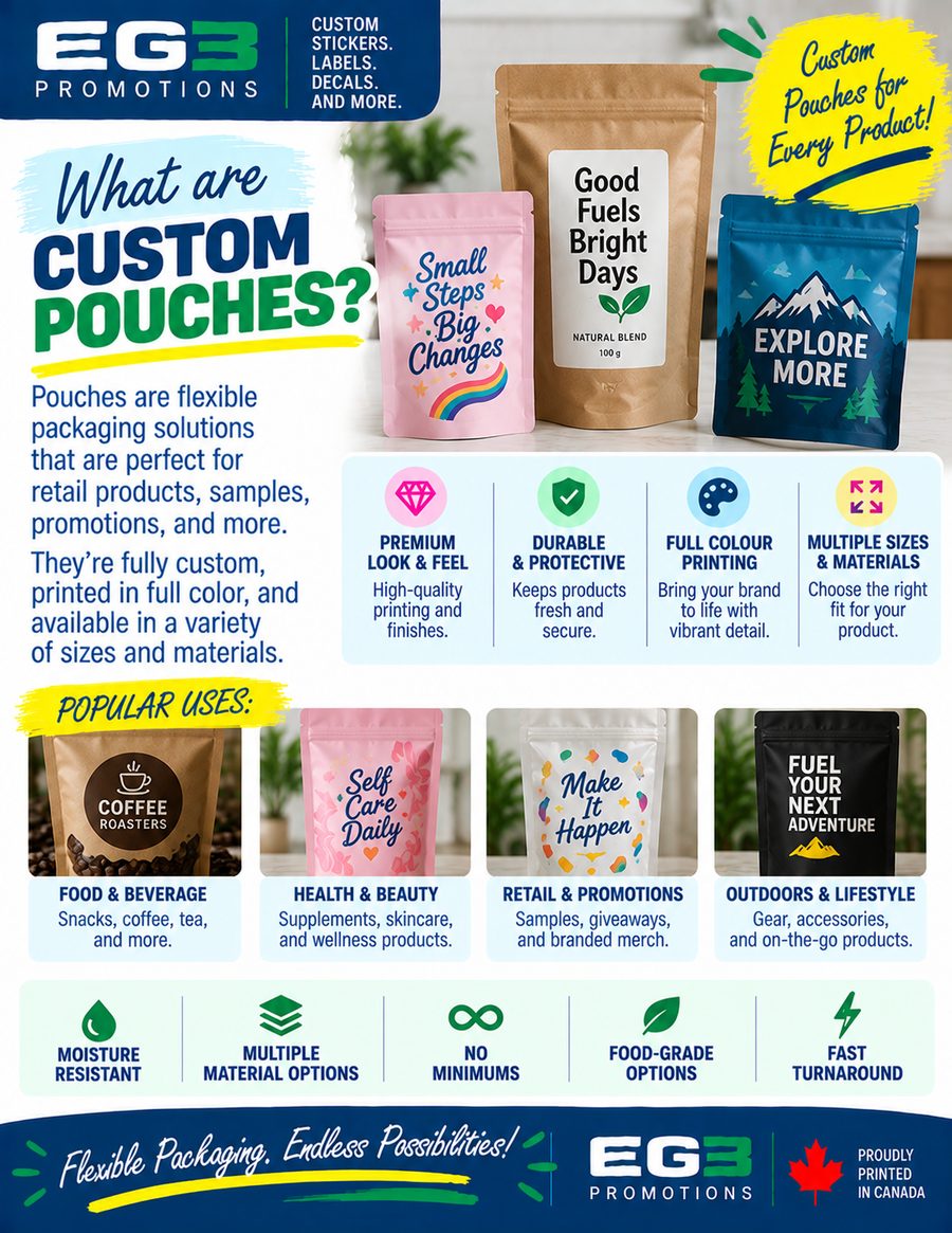 Custom Pouches (Flexible Packaging Solutions) — Additional Resources PDF download preview from Evergreen Graphics Group