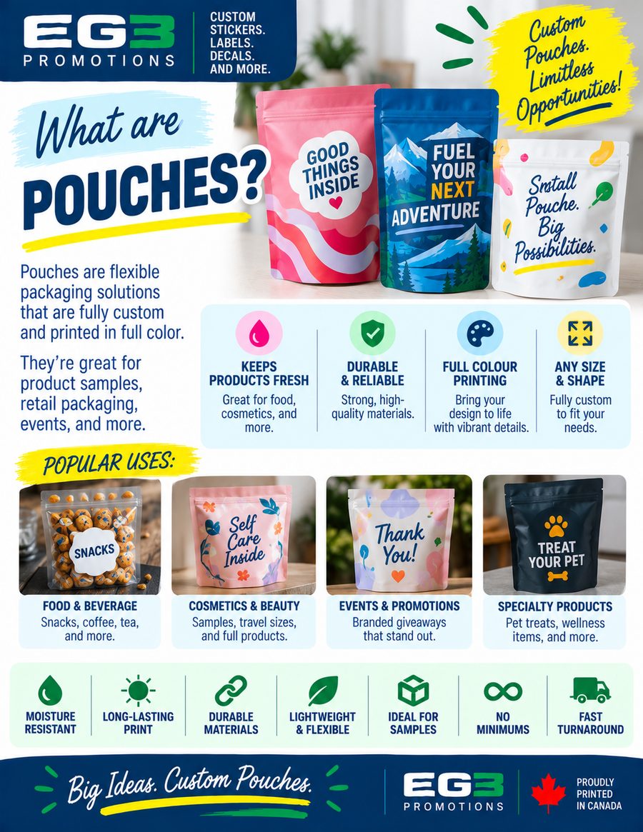Custom Pouches, Limitless Possibilities — Additional Resources PDF download preview from Evergreen Graphics Group