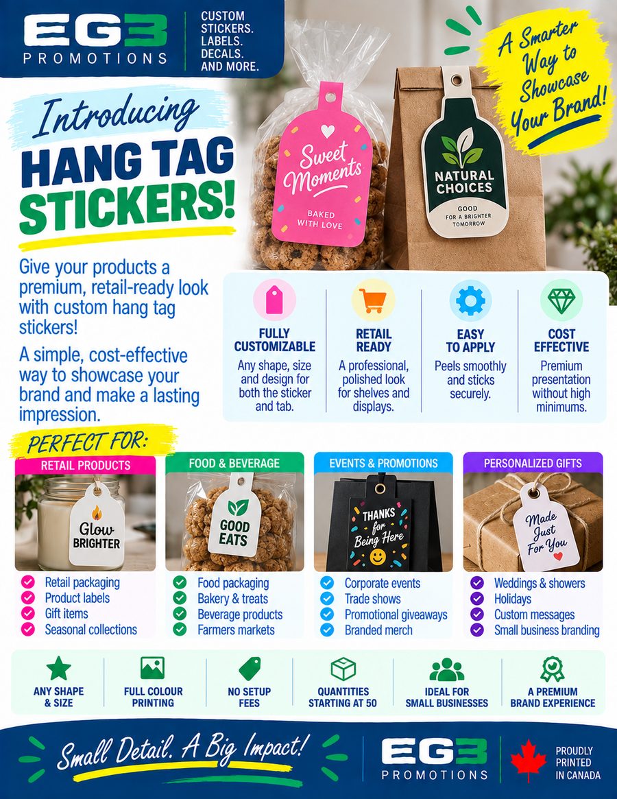 Hang Tag Stickers (Small Detail, Big Impact) — Additional Resources PDF download preview from Evergreen Graphics Group