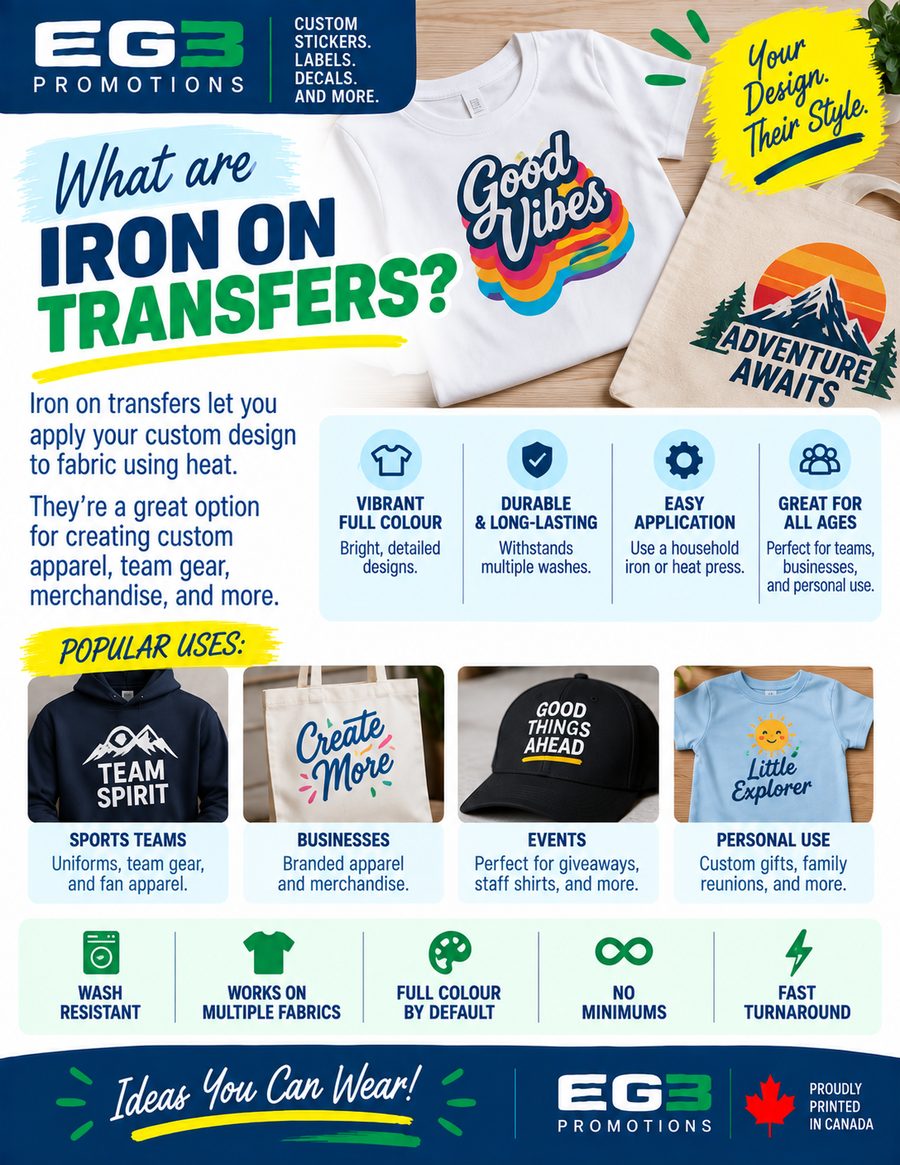 Iron-On Transfers (Ideas You Can Wear) — Additional Resources PDF download preview from Evergreen Graphics Group