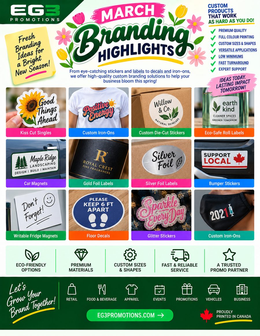 March Branding Highlights — Branding Highlights PDF download preview from Evergreen Graphics Group