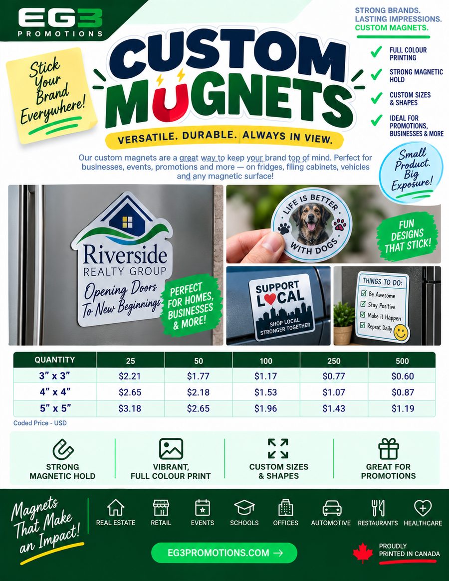 Custom Magnets That Stick Everywhere(USD) — Sales Collateral PDF download preview from Evergreen Graphics Group