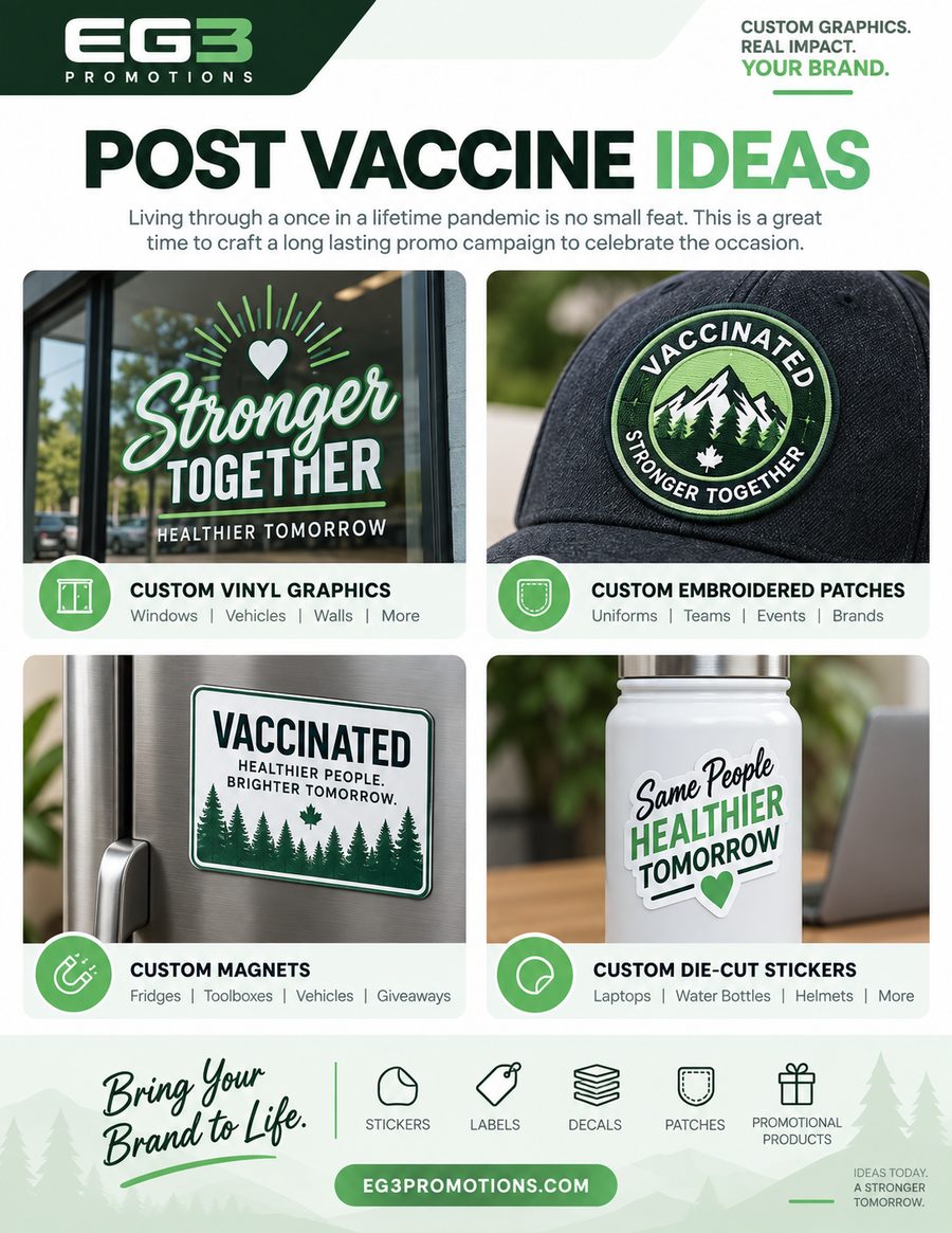 Post-Vaccine Promotional Ideas — Sales Collateral PDF download preview from Evergreen Graphics Group