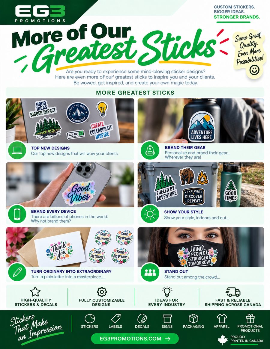 Sticker Showcase — Sales Collateral PDF download preview from Evergreen Graphics Group