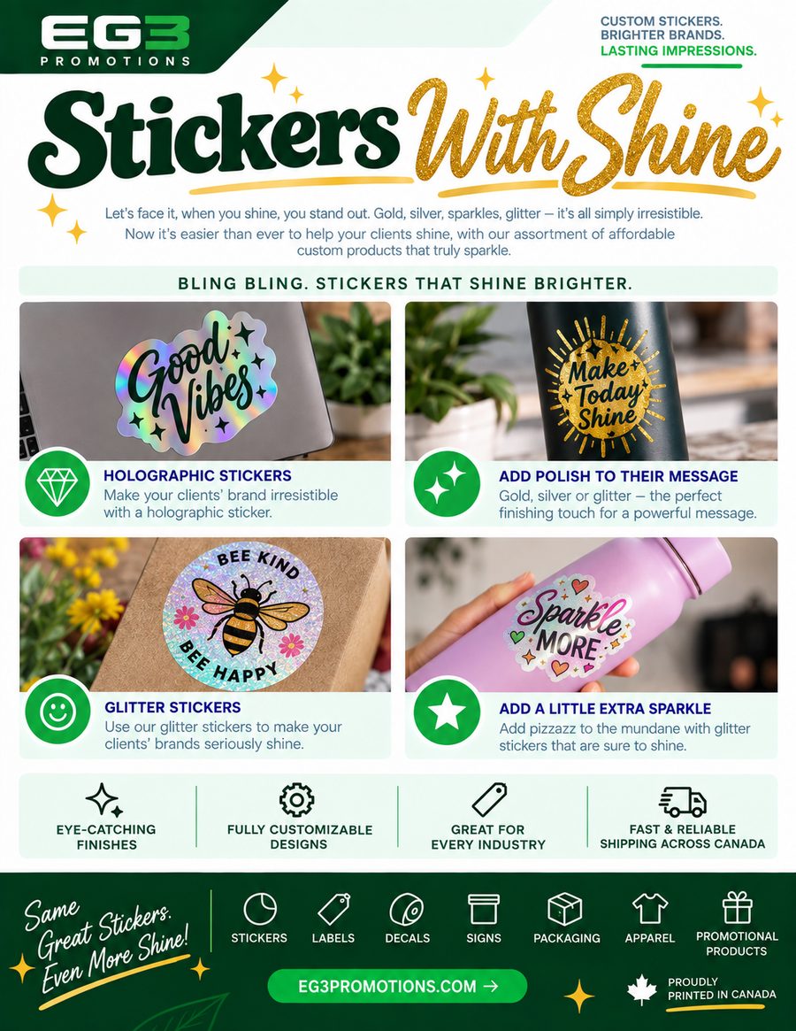 Stickers With Shine — Sales Collateral PDF download preview from Evergreen Graphics Group