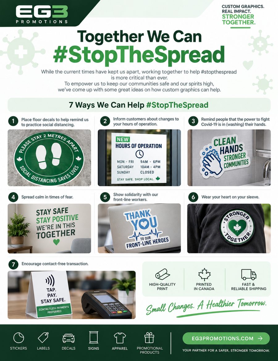 Together We Can Stop the Spread — Sales Collateral PDF download preview from Evergreen Graphics Group